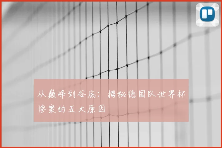 从巅峰到谷底:揭秘德国队世界杯惨案的五大原因